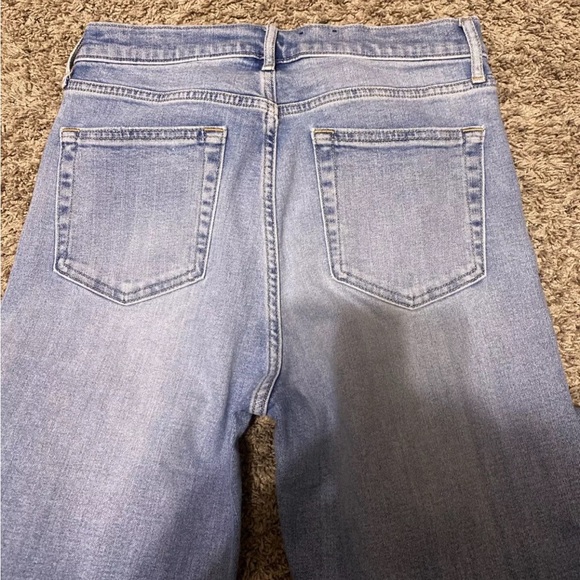 Gap Women's Tall Flare High Rise Jeans Size 6 Blue Light Wash Stretch - Picture 2 of 4